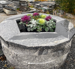 Hvit granittbenkeplate med subtile sorte årer